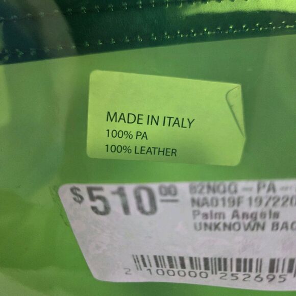 RARE Palm Angels Alien Flap Pouch Green Black 11x8 in MSRP $510 - Picture 6 of 11